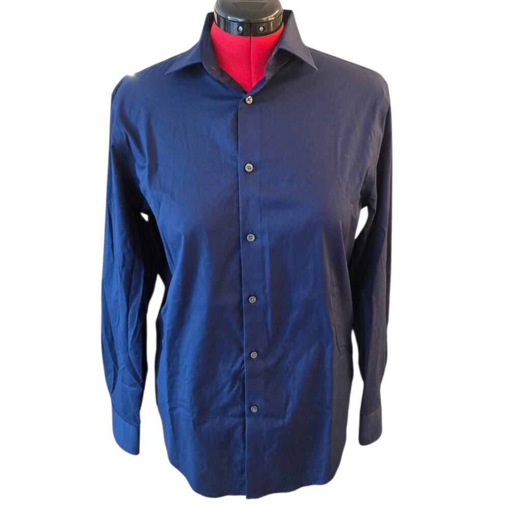 Calvin Klein slim fit mens navy dress shirt, size medium